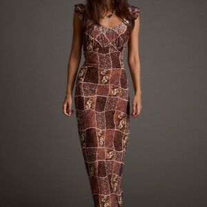 12th Tribe Bree Patchwork Midi Dress Size LL